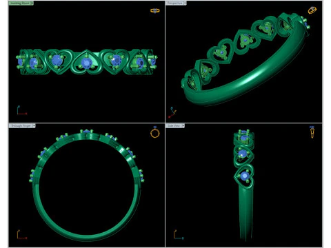 Heart-Shaped Diamond Ring CAD 3D Print Model