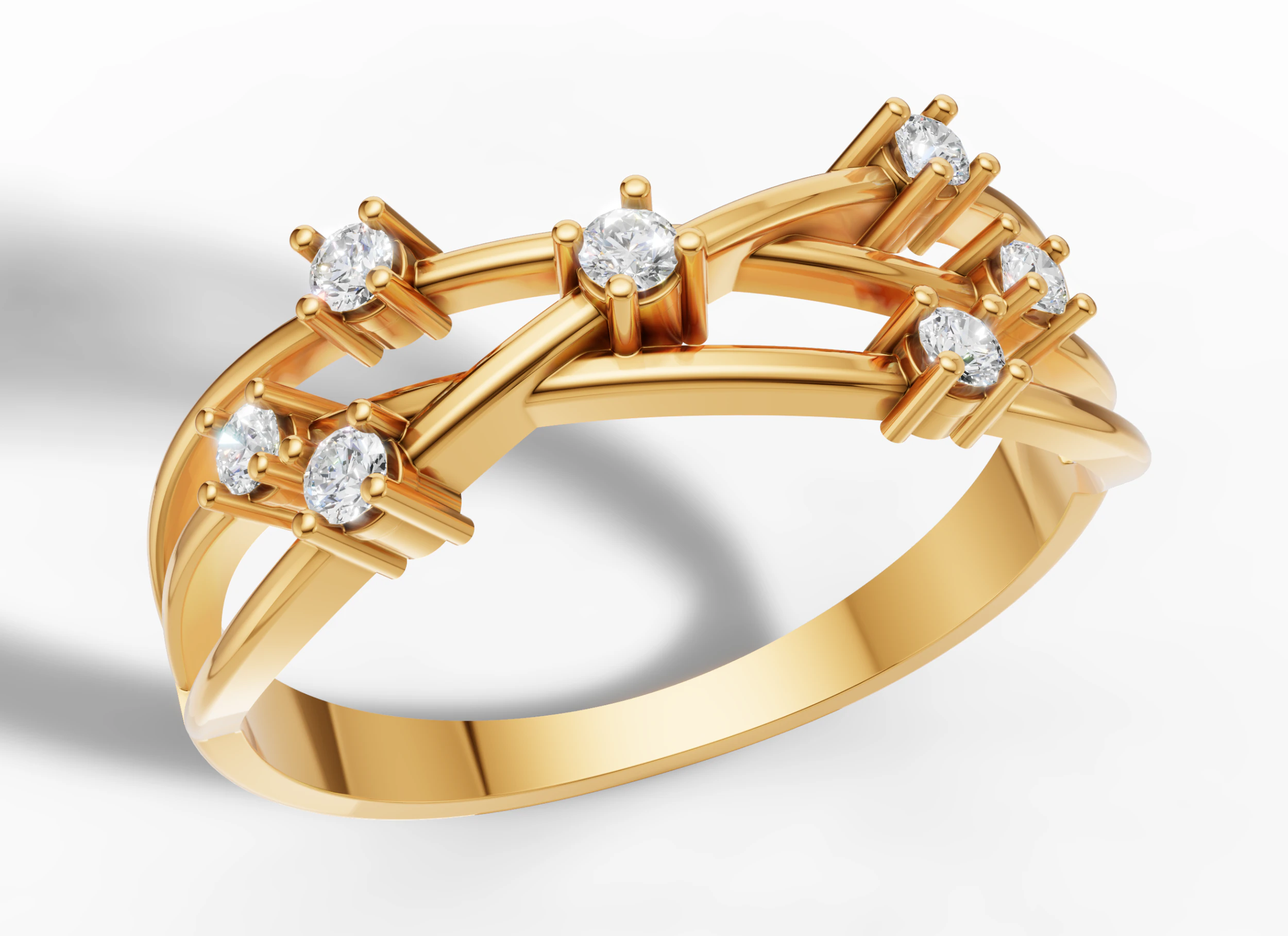 Gold Interlocking Eternity Band CAD 3D Print Model .c4d .max .obj .3ds .fbx .stl .blend