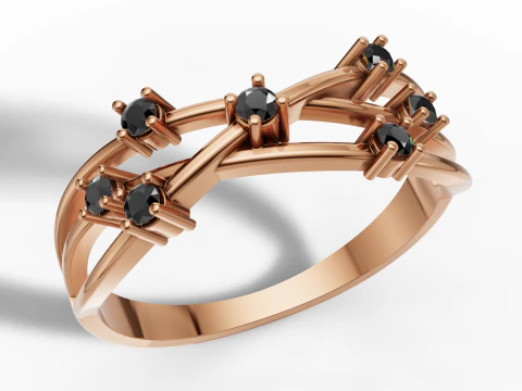 Gold Interlocking Eternity Band CAD 3D Print Model
