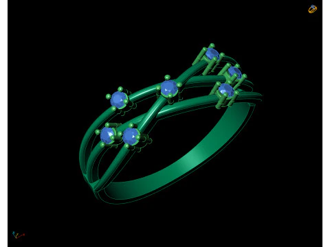 Gold Interlocking Eternity Band CAD 3D Print Model