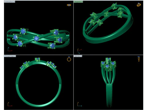 Gold Interlocking Eternity Band CAD 3D Print Model