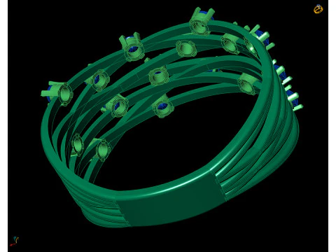 Gold Crossover Crossover Twine Gemstone Ring 3D Print Model