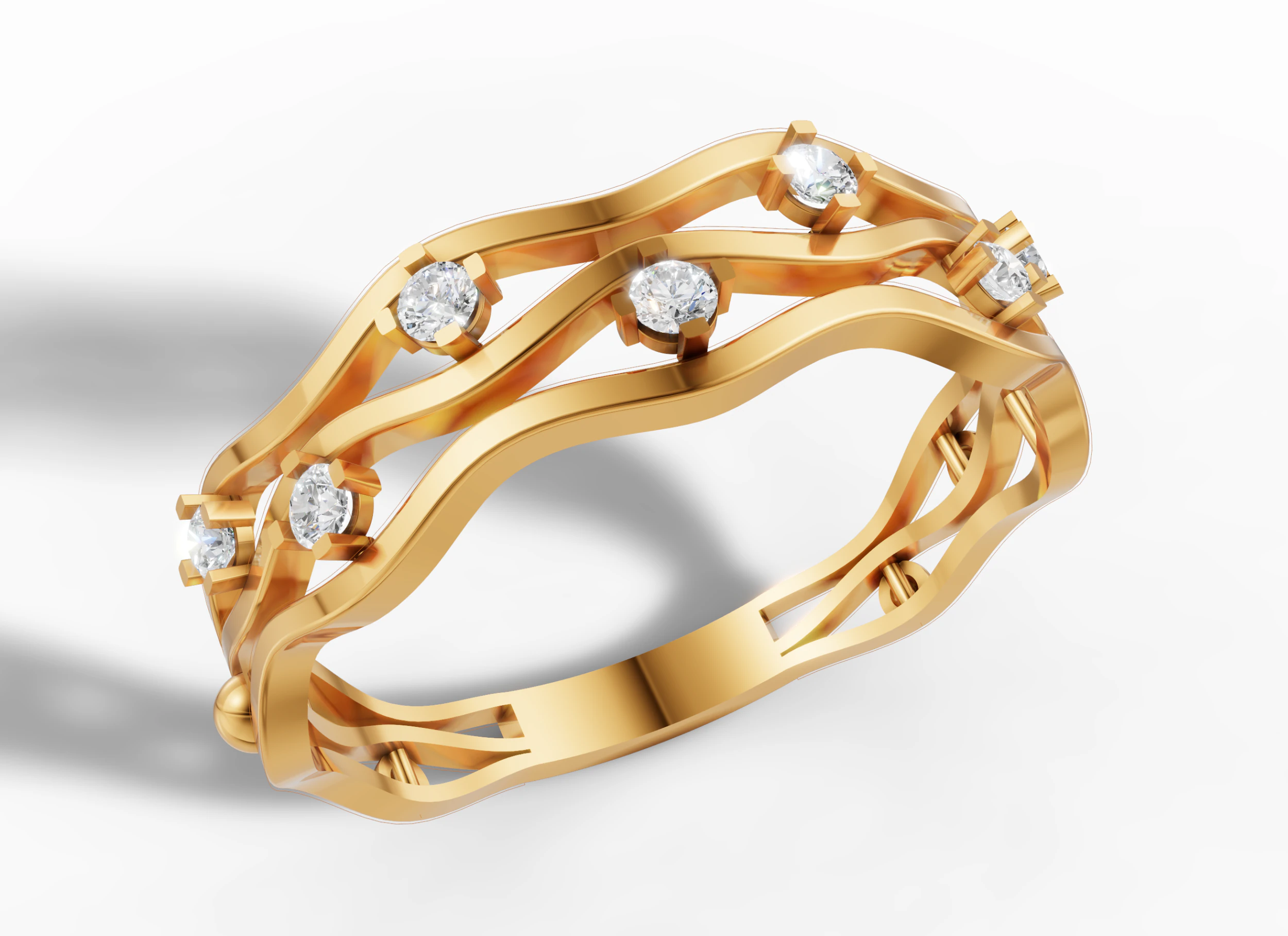 Gold Crossover Infinity Band Ring CAD 3D Print Model .c4d .max .obj .3ds .fbx .stl .blend