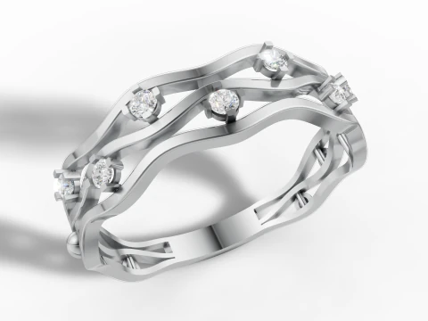 Gold Crossover Infinity Band Ring CAD 3D Print Model