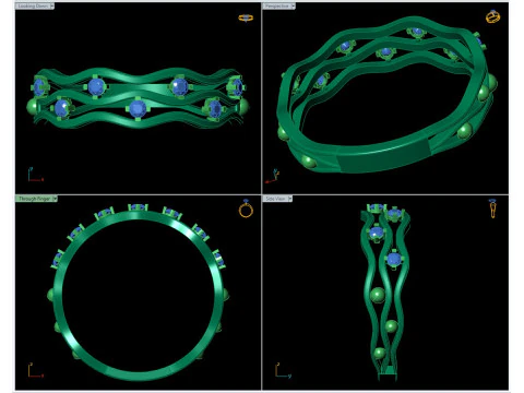 Gold Crossover Infinity Band Ring CAD 3D Print Model