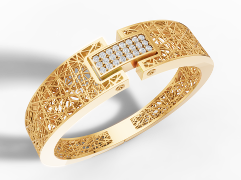 Modern Woven Wire Statement Bracelet - 3D Jewelry Print File 3D Print Model