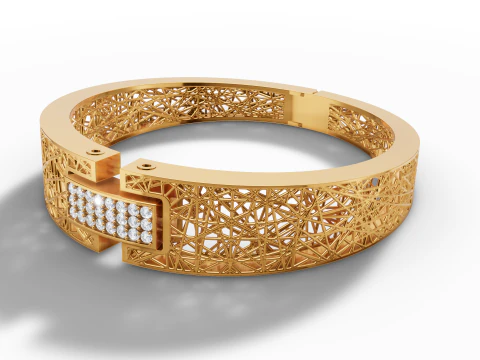 Modern Woven Wire Statement Bracelet - 3D Jewelry Print File 3D Print Model