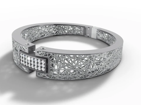 Modern Woven Wire Statement Bracelet - 3D Jewelry Print File 3D Print Model