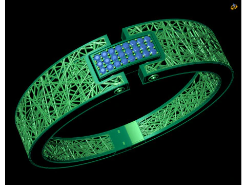 Modern Woven Wire Statement Bracelet - 3D Jewelry Print File 3D Print Model