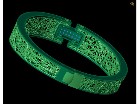 Modern Woven Wire Statement Bracelet - 3D Jewelry Print File 3D Print Model