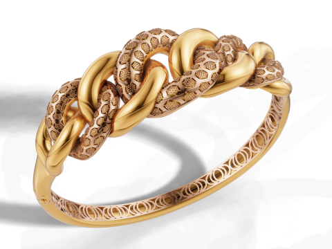 Plain Curb Link Bracelet CAD Design STL and 3DM 3D Print Model