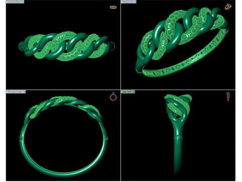 Plain Curb Link Bracelet CAD Design STL and 3DM 3D Print Model