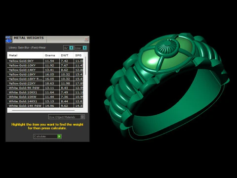 Solid Gold Mens Signet Band Gold Ribbed Gents Ring 3D Print Model