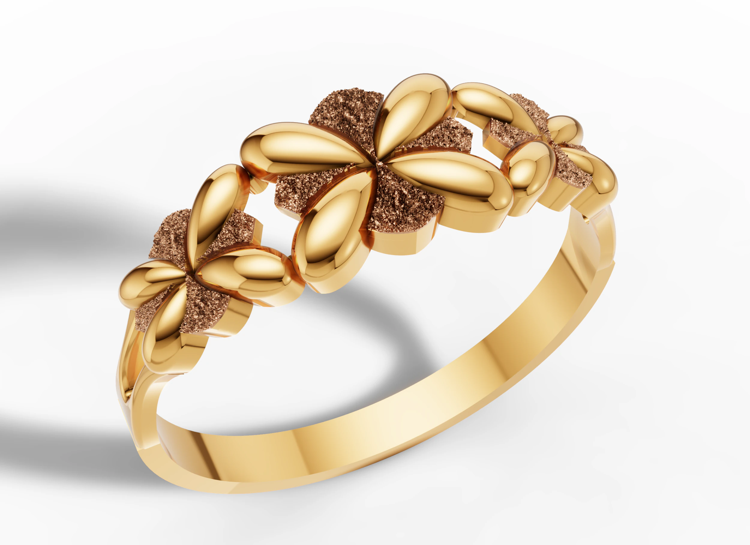 Nature Inspired Flower Band Ring Cad 3D Print Model .c4d .max .obj .3ds .fbx .stl .blend 