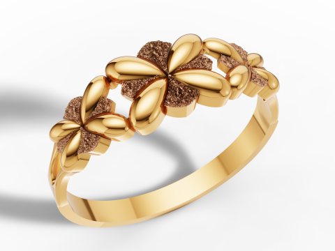 Каблучка з квітковим ремінцем у природі Cad 3D Принт Модель