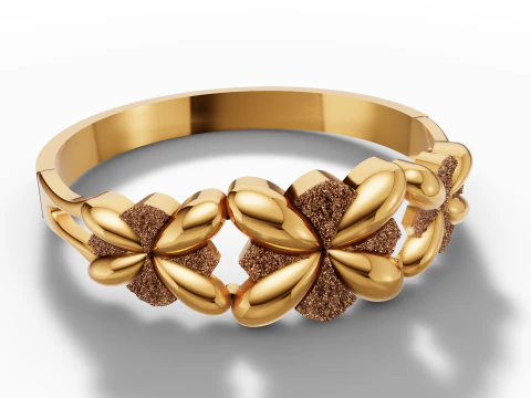 Nature Inspired Flower Band Ring Cad 3D Print Model
