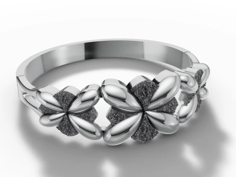 Nature Inspired Flower Band Ring Cad 3D Print Model