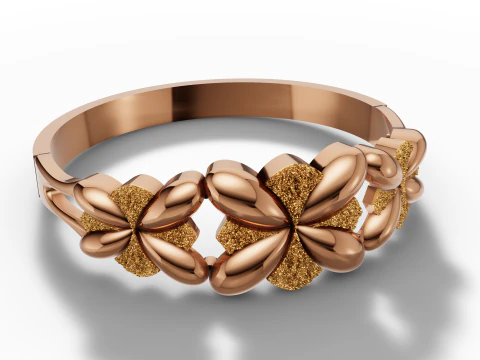 Nature Inspired Flower Band Ring Cad 3D Print Model