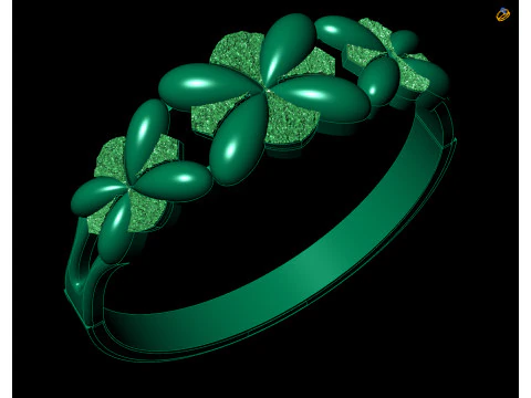 Nature Inspired Flower Band Ring Cad 3D Print Model