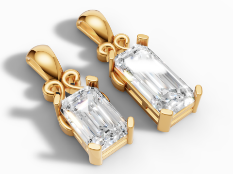 2 Pcs Emerald Cut Stone Pendant 3dm stl 3D Print Model