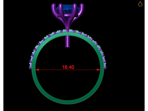 Gold Wide Lattice Pav Solitaire Ring CAD 3D Print Model