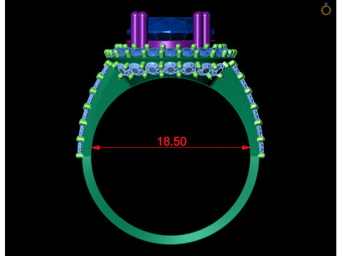 Gold Oval Gemstone Halo Ring CAD 3D Print Model