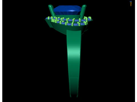 Gold Heart Gemstone Halo Ring CAD 3D Print Model
