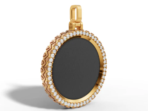 Gold Aztec Sun Face Tribal Medallion CAD 3D Print Model