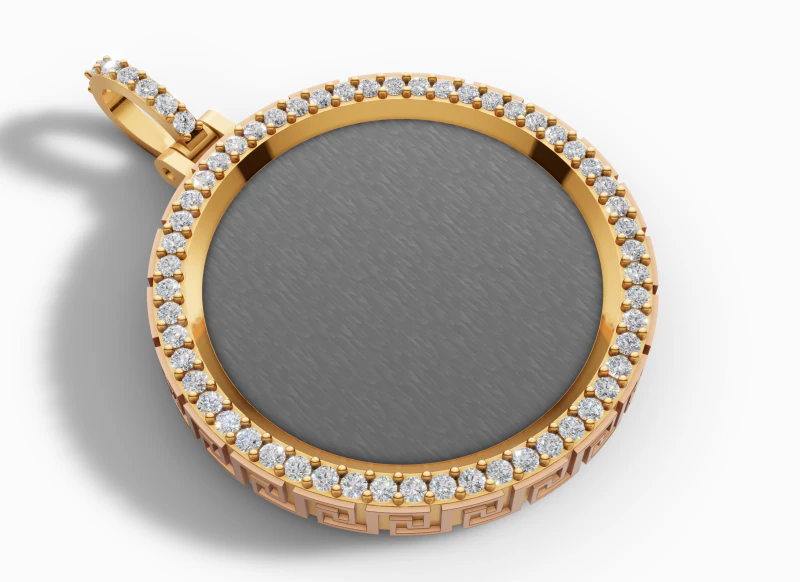 Medalh&atilde;o de labirinto de chave grega estilo Versace CAD Modelo de Impressão 3D .c4d .max .obj .3ds .fbx .stl .blend 