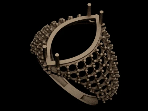 Multi Shape Pave Ring CAD Model Set 3D Print Model