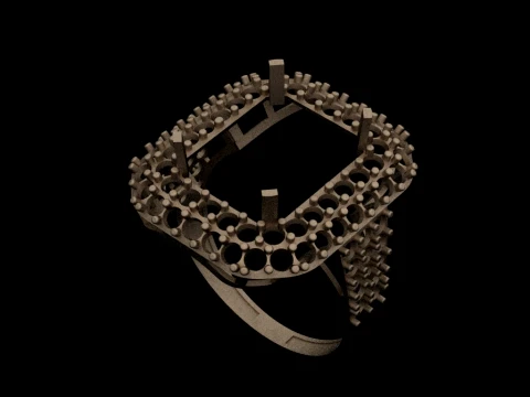 Multi Shape Pave Ring CAD Model Set 3D Print Model