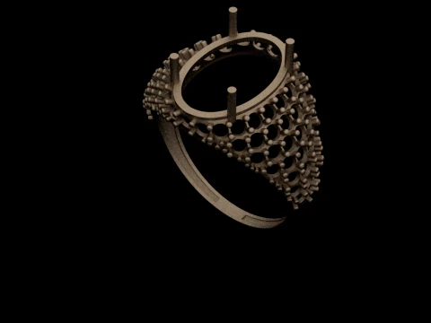 Multi Shape Pave Ring CAD Model Set 3D Print Model