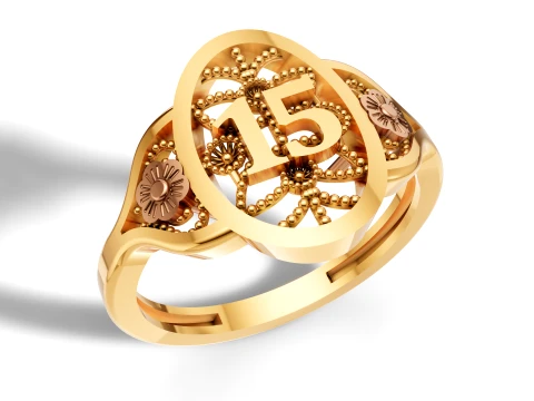 15 Aos Filigree Quinceaera Ring 3D Print Model