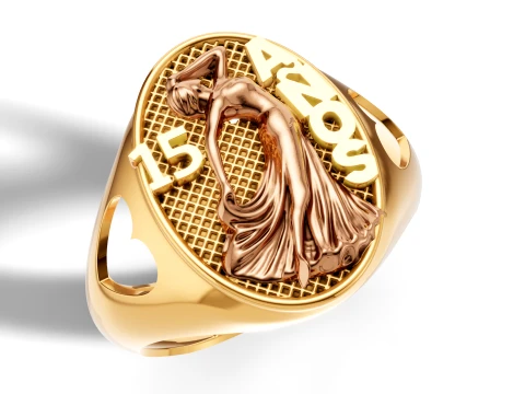 Anillo Quincea&ntilde;era Bailarina 15 A&ntilde;os Modelo de impresión 3D