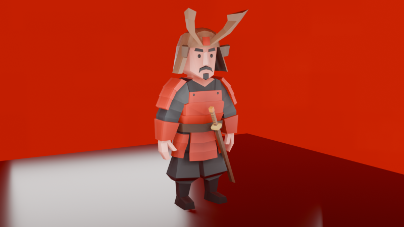 Samurai 3D Model .c4d .max .obj .3ds .fbx .stl .blend 