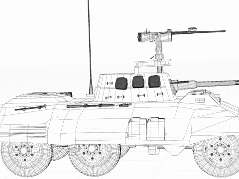 WW2 American Armored Car M8 Greyhound 3D 模型