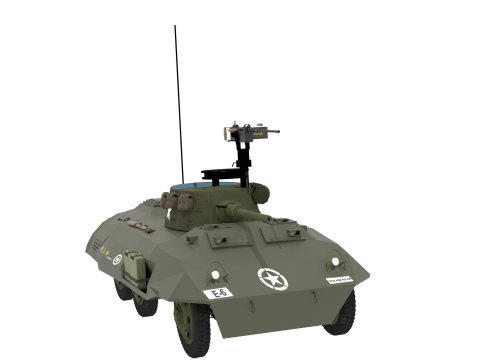 WW2 American Armored Car M8 Greyhound 3D 模型