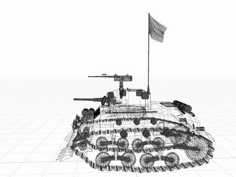 WW2 M3 Stuart Tank 3D Model