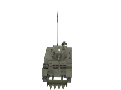 WW2 M3 Stuart Tank 3D Model