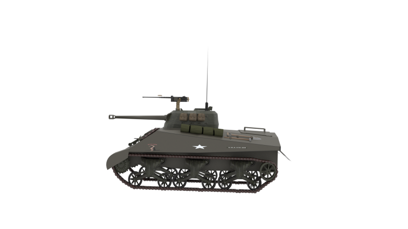WW2 American M4A1 Sherman Tank Model 3D .c4d .max .obj .3ds .fbx .stl .blend 