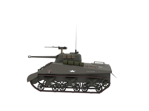 WW2 American M4A1 Sherman Tank 3D 模型