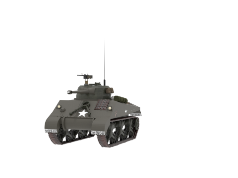 WW2 American M4A1 Sherman Tank Model 3D
