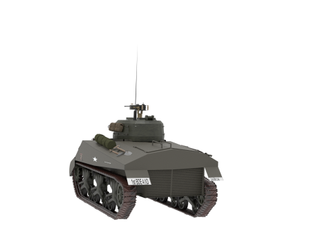 WW2 American M4A1 Sherman Tank Model 3D