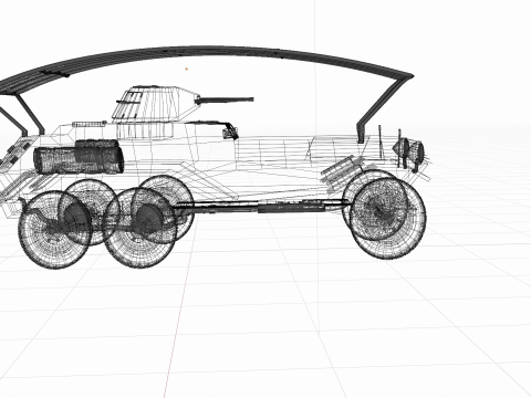 WW2 German SdKfz 263 Armored Car 3D Model