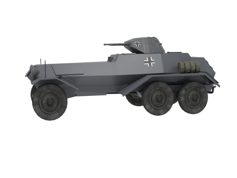 WW2 German SdKfz 263 Armored Car 3D Model