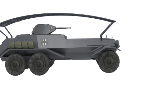 WW2 German SdKfz 263 Armored Car 3D Model