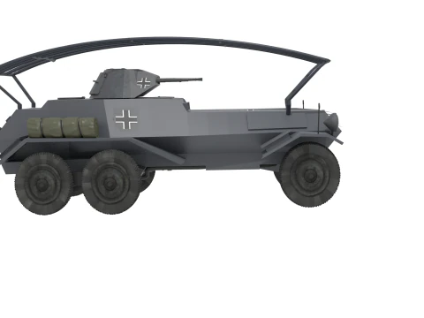 WW2 German SdKfz 263 Armored Car 3D Model