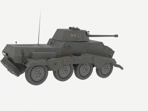 WW2 German SdKfz 234 Puma Armored Car 3D 模型