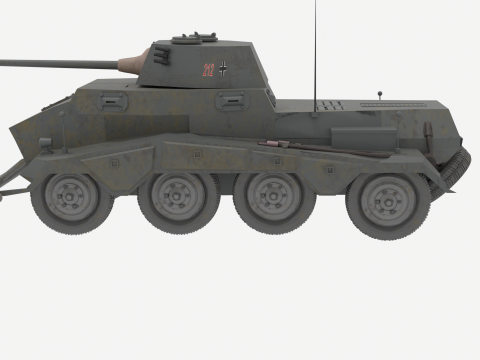 WW2 German SdKfz 234 Puma Armored Car 3D मॉडल