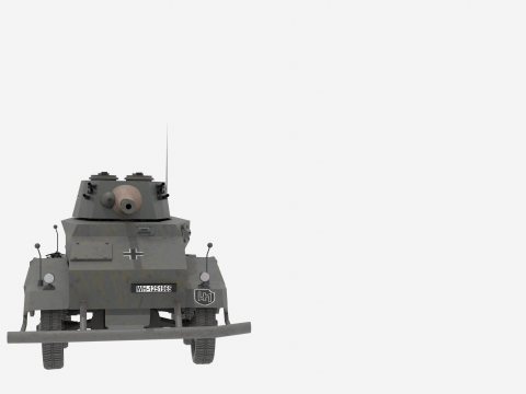 WW2 German SdKfz 234 Puma Armored Car 3D मॉडल